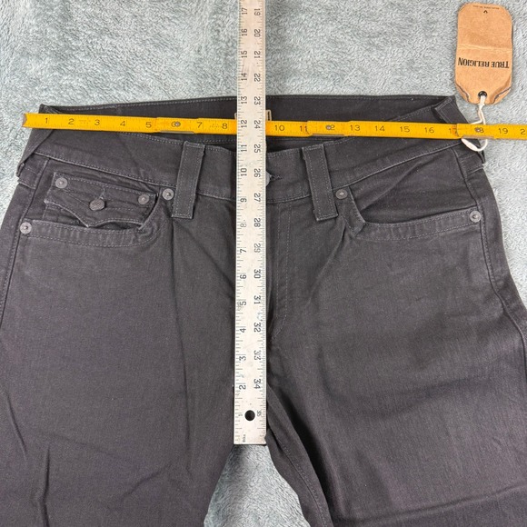 True Religion Ricky Relaxed Straight Jeans Mens Size 34 Black Made USA - Picture 3 of 10